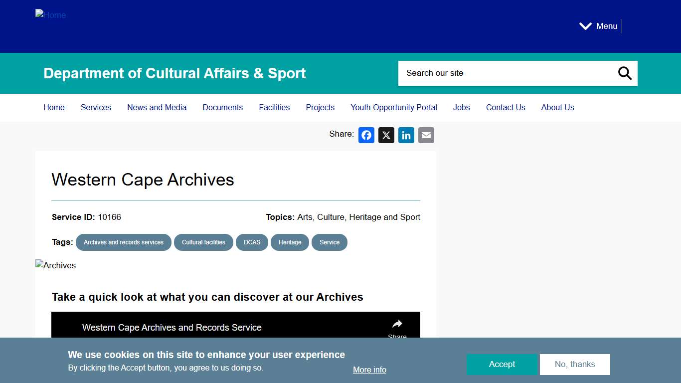 Western Cape Archives Western Cape Government