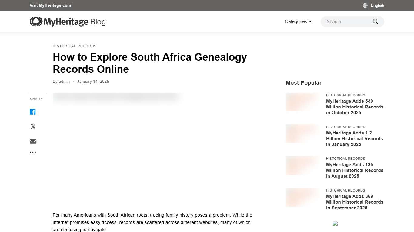 How to Explore South Africa Genealogy Records Online - MyHeritage Blog